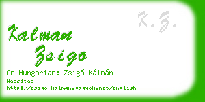 kalman zsigo business card